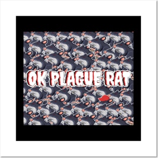 OK Plague Rat One Red Hat Crowd Design Print Square Posters and Art